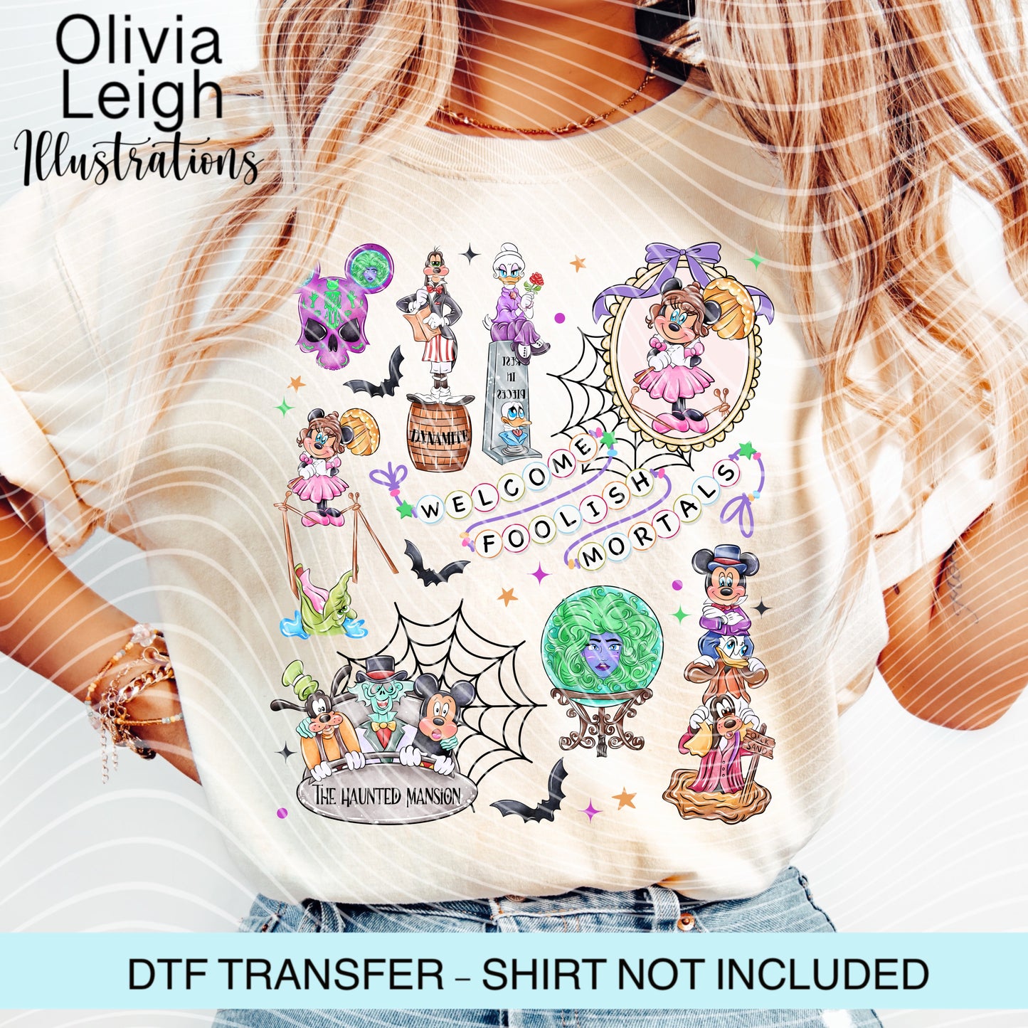 Mouse Haunted Halloween Dtf Transfer