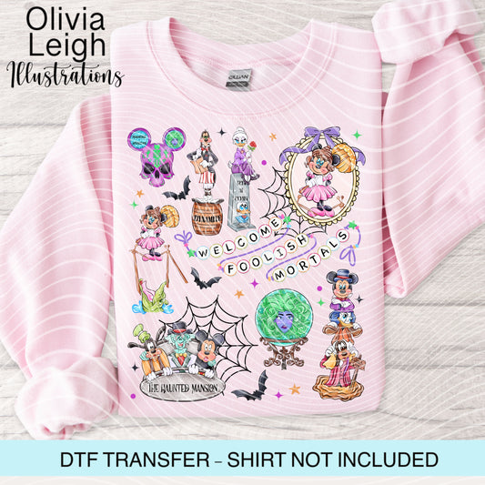 Mouse Haunted Halloween Dtf Transfer