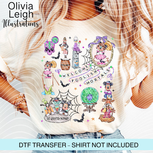 Mouse Haunted Halloween Dtf Transfer