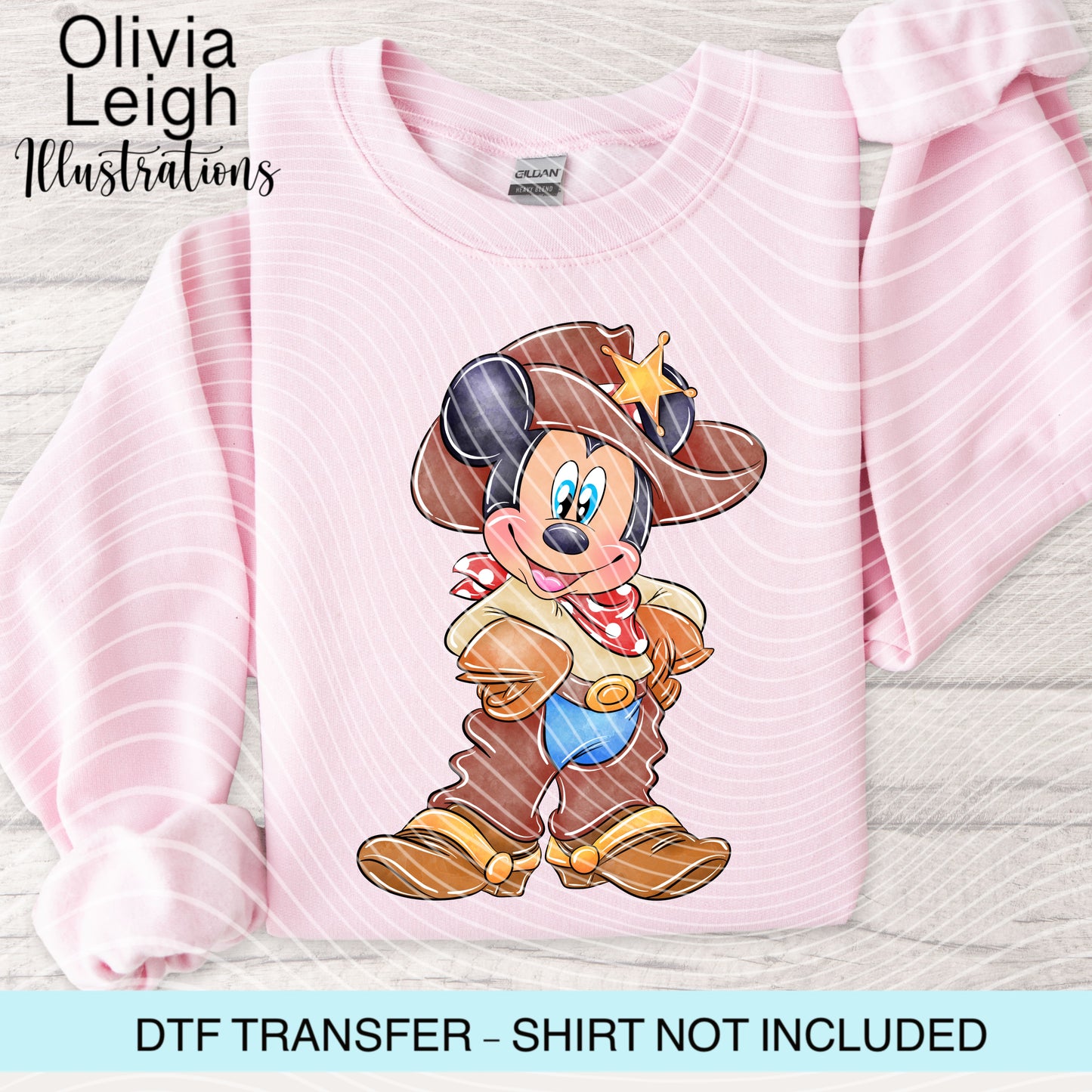 Cowboy Mouse Dtf Transfer