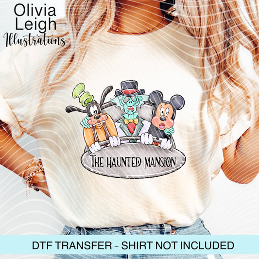 Mouse Haunted Halloween Dtf Transfer
