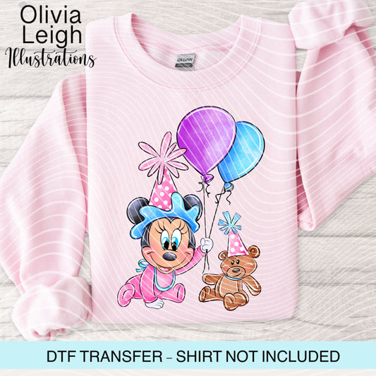 Mouse Friend Baby Dtf Transfer